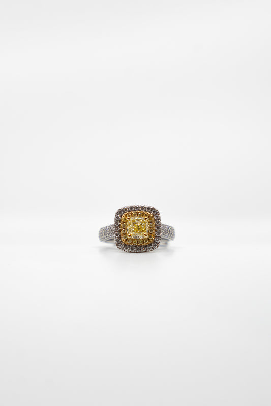 1.39 Carat Fancy Yellow Diamond Ring