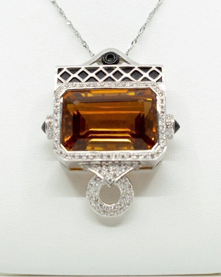 59.72ct Citrine & Diamond Pendant
