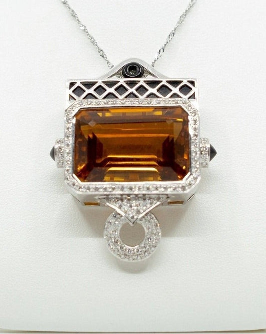59.72ct Citrine & Diamond Pendant