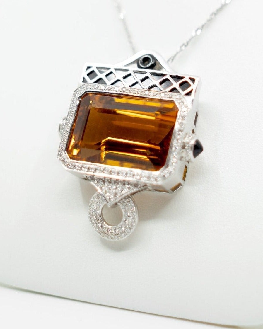 59.72ct Citrine & Diamond Pendant