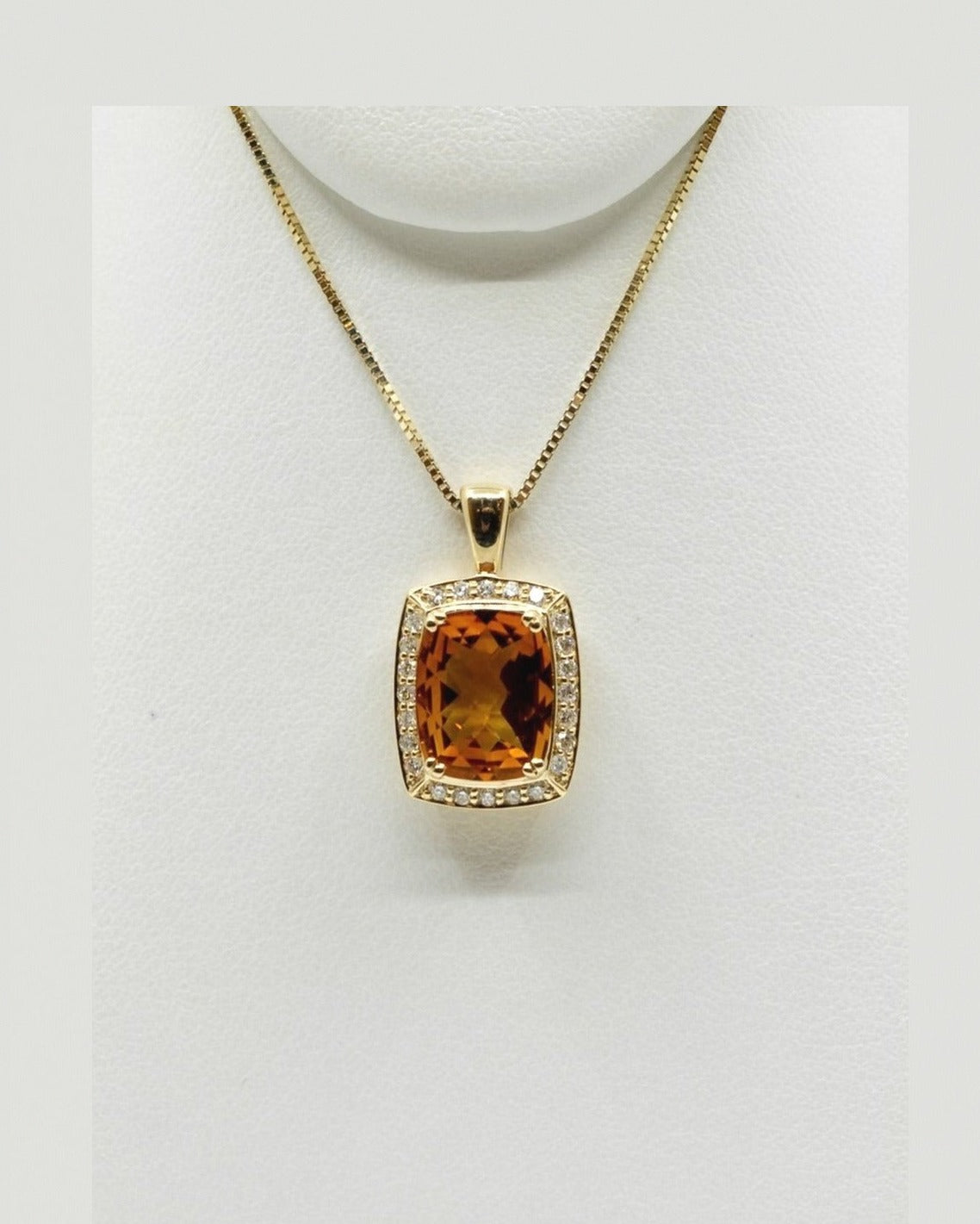 Cushion Cut Citrine Pendant