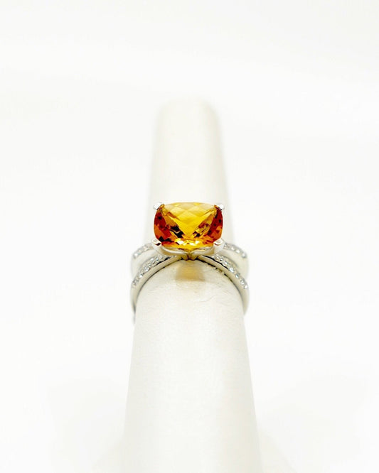 3.60ct Citrine & Diamond Cocktail Ring