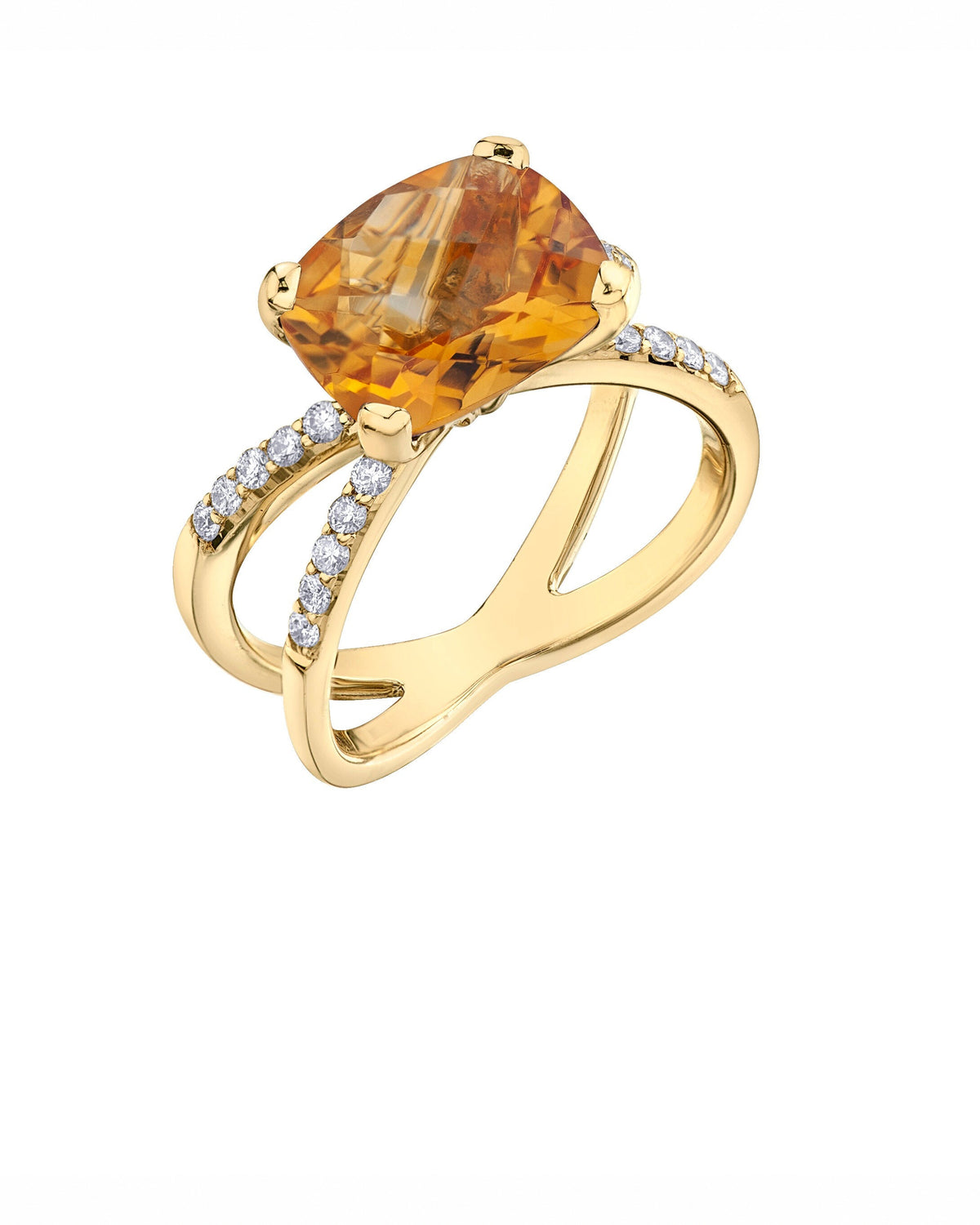 3.60ct Citrine & Diamond Cocktail Ring
