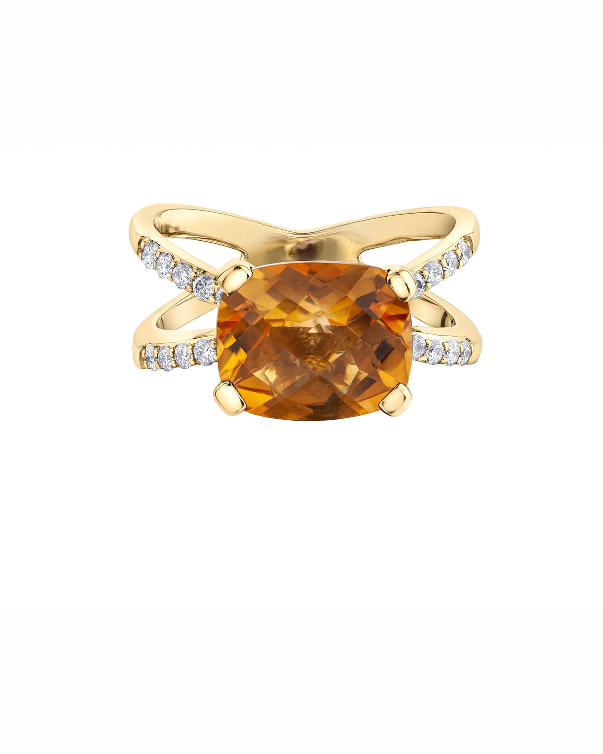 3.60ct Citrine & Diamond Cocktail Ring