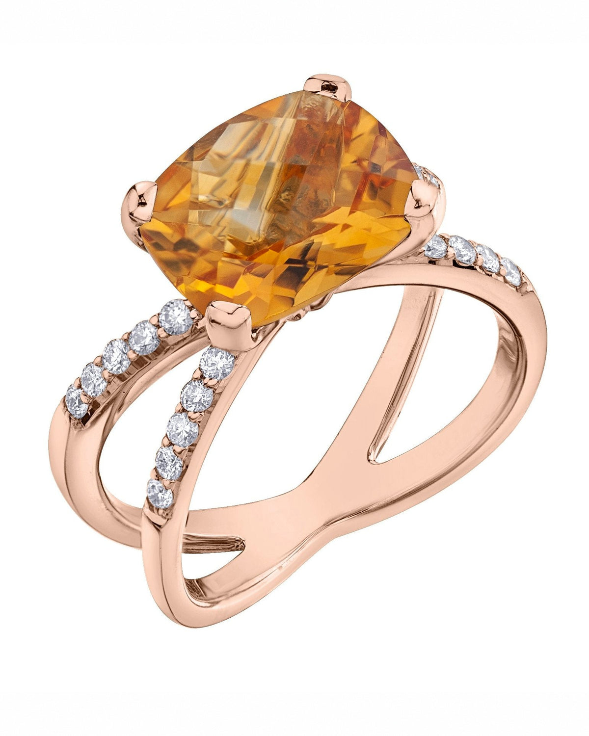 3.60ct Citrine & Diamond Cocktail Ring