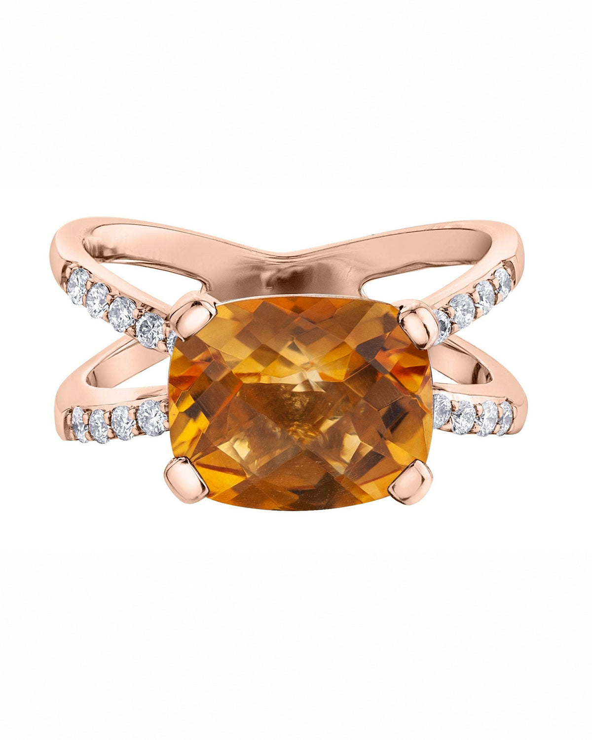 3.60ct Citrine & Diamond Cocktail Ring
