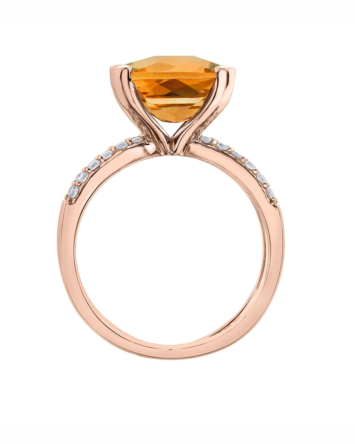 3.60ct Citrine & Diamond Cocktail Ring