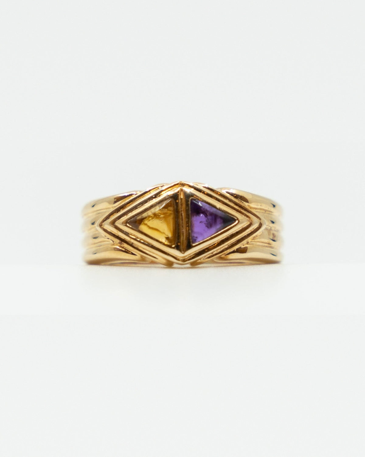 Trillion Citrine Ring