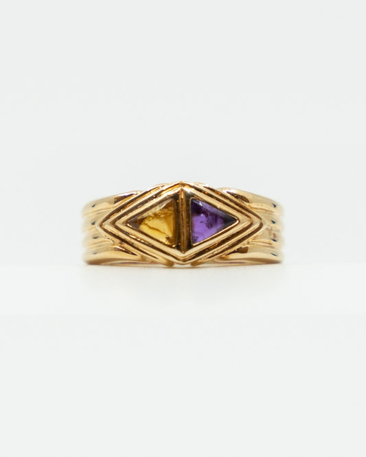Trillion Citrine Ring