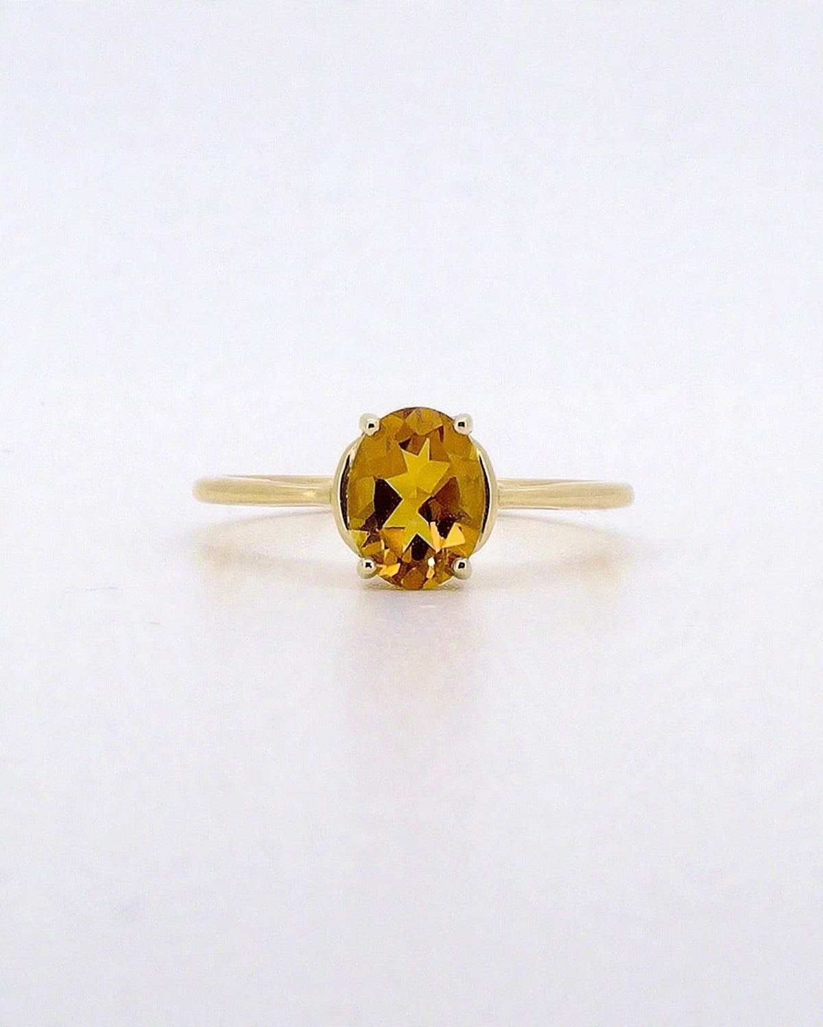 Solitaire Citrine Ring