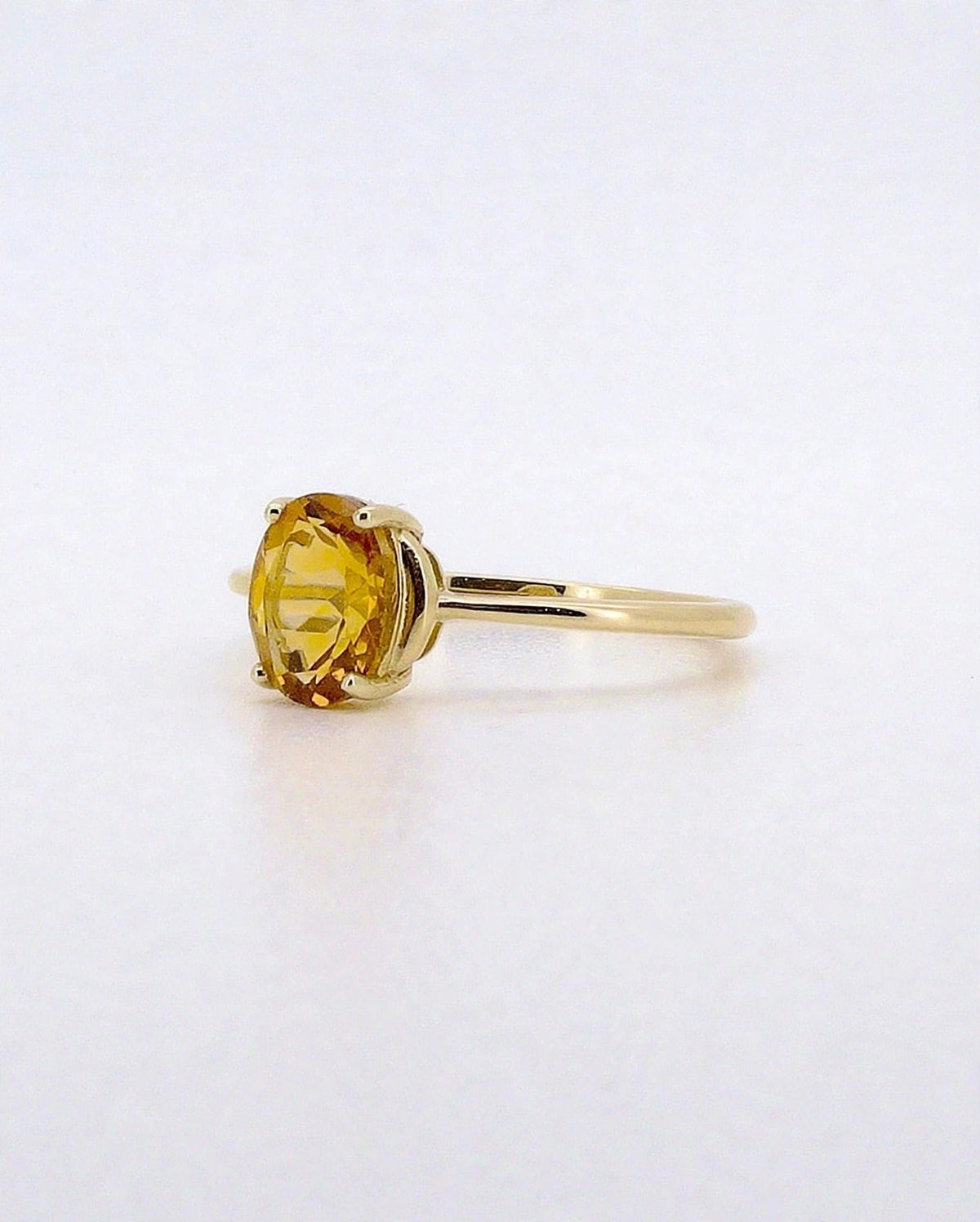 Solitaire Citrine Ring