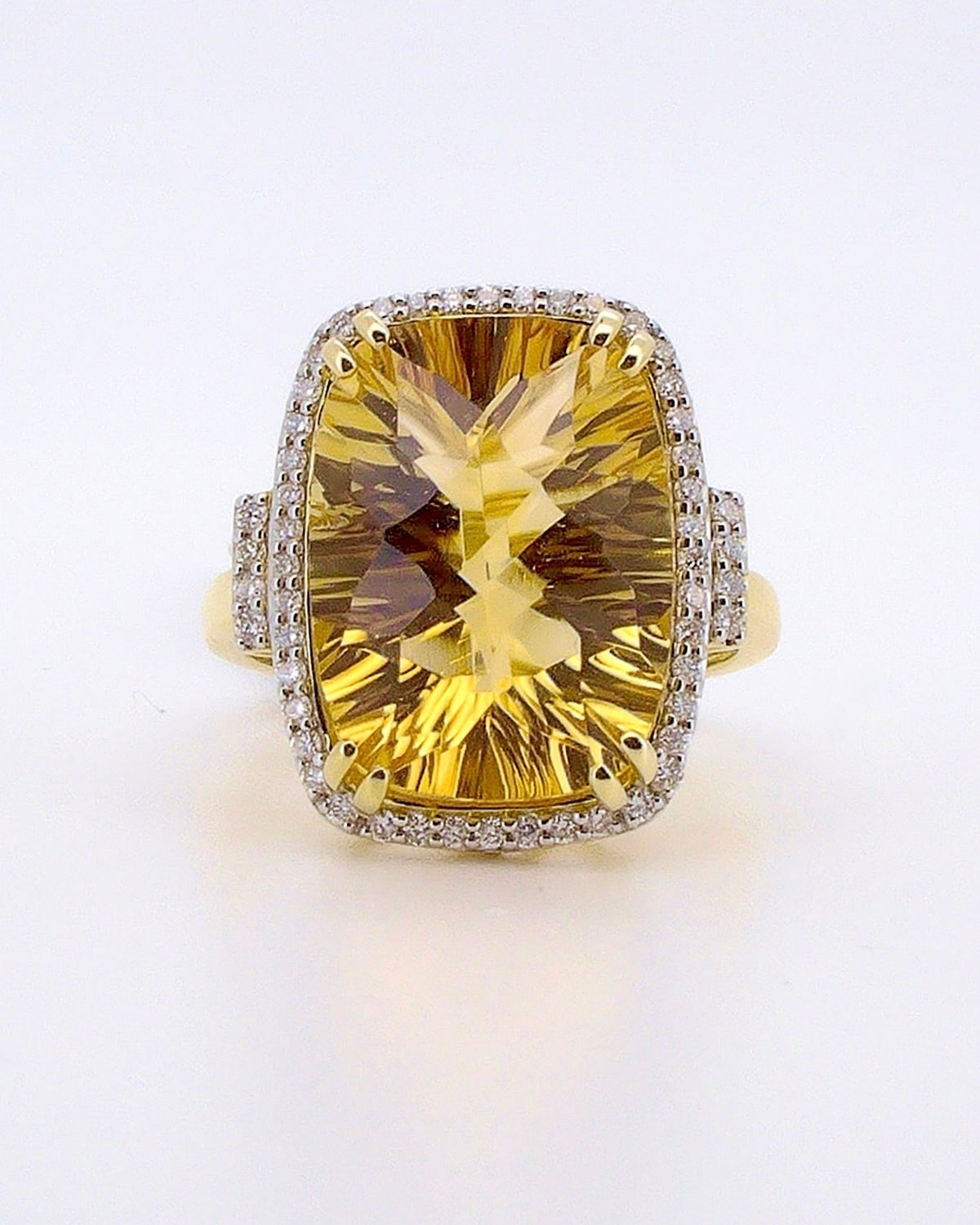Laser Cut Citrine Ring