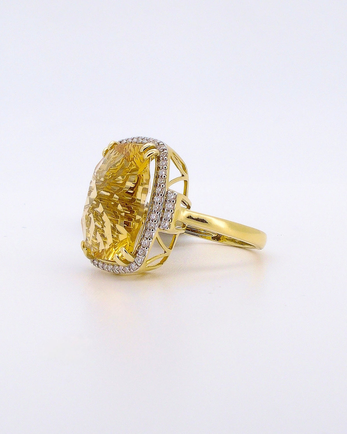 Laser Cut Citrine Ring