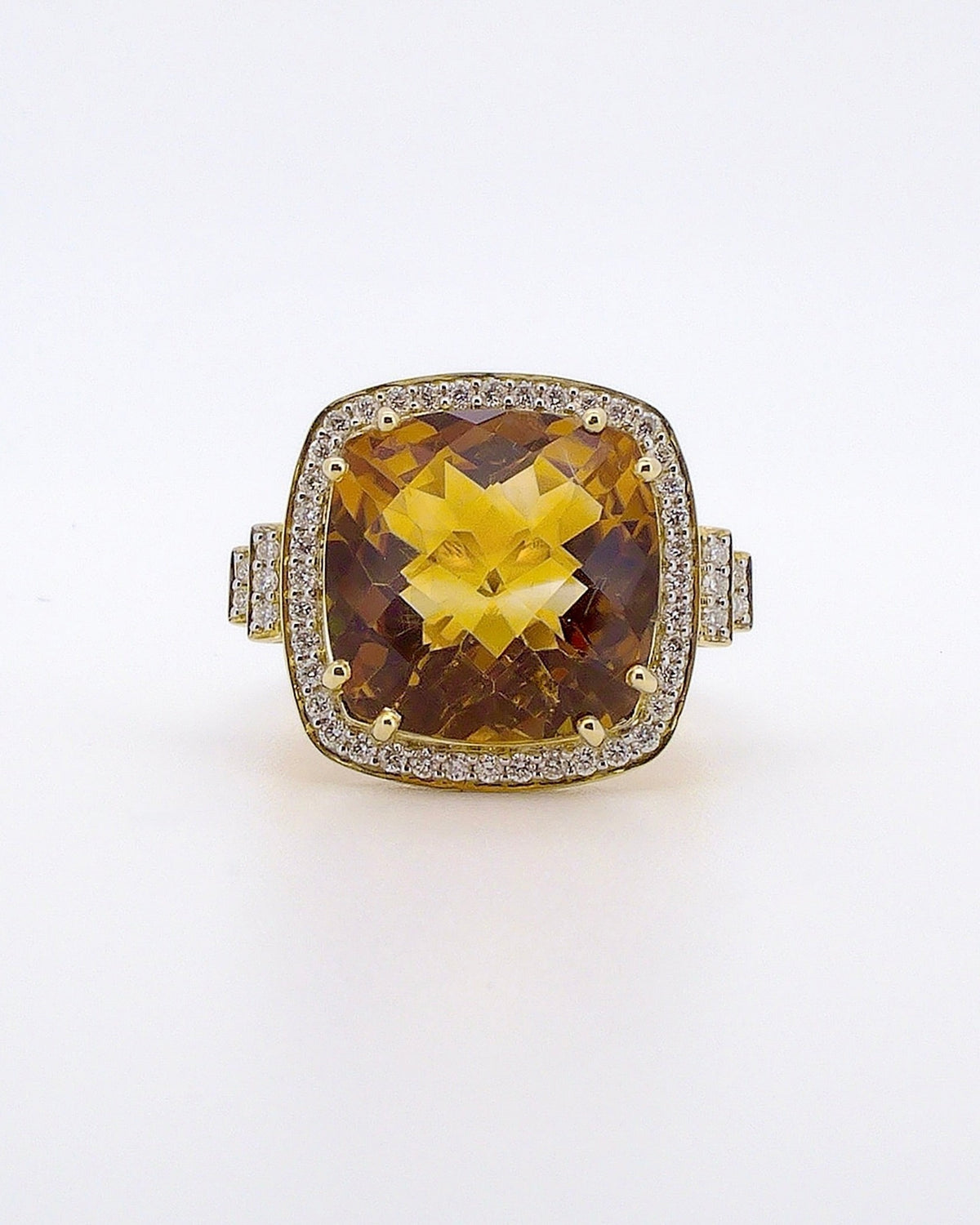 9.71ct Citrine & Diamond Cocktail Ring