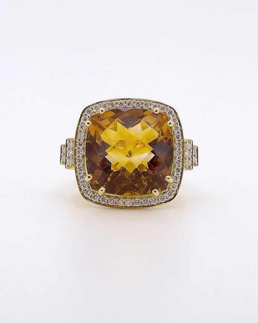 9.71ct Citrine & Diamond Cocktail Ring